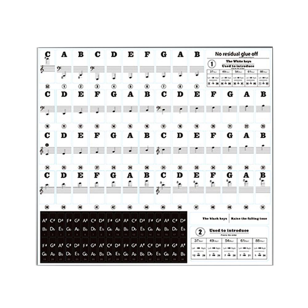 Key Stickerr Cheap Removable Key Stickers for 37 49 54 61 88 Keys Electronic ...