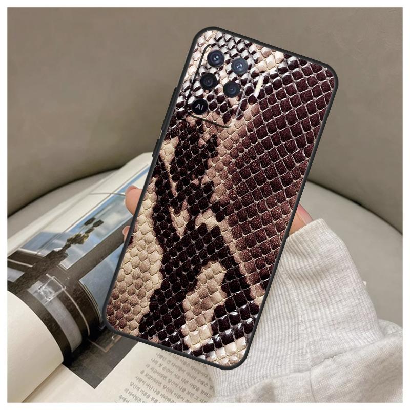 Ormskinnsfodral För Oppo A74 A94 A54 A18 A38 A58 A78 A98 A80 A60 A40 A96 A76 A16 A15 A17 A57 A77 A5 Pro