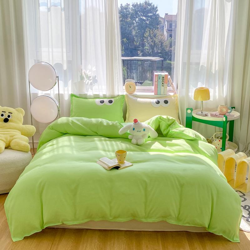 

Бесплатная доставка Новый набор постельного белья из стираного хлопка из 4 предметов Алоэ для студенческого общежития 2.0m: 200*230, 230*230, 48*74*2