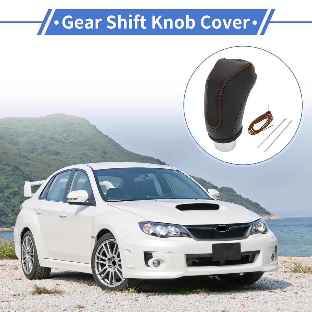 VekAuto Gear Shift Knob Cover for Subaru Impreza 1 Artificial Leather 2017-2023, Anti-Slip, Set,