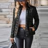 Giacca da Donna a Manica Corta con Tasche Sottili a Colore Unito Stile Coreano Calda con Collo Rialzato Giubbotti da Donna Autunno Moda Casual Abbigliamento da Donna