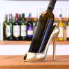 High Heel Wine Bottle Stand, Decorative Open-Front Display Accent for a Dining Table, Sideboard, or Wine Cabinet