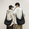 Men'S And Women'S Niche Pleated Lazy Style Big Satchel Casual Commuter Messenger Bag Fashion Trend Black Shoulder Bag