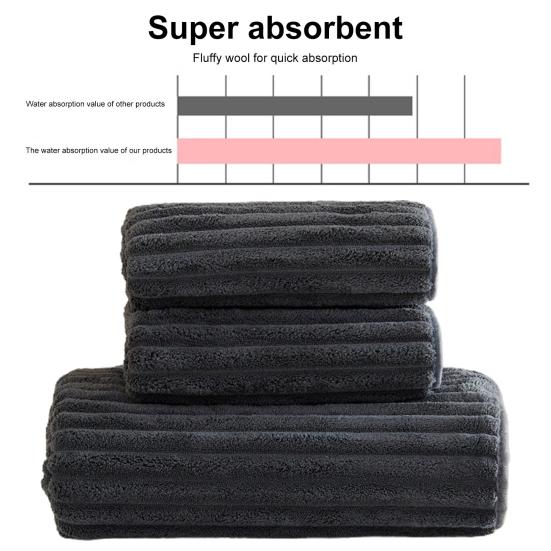 Face Towel High Absorbent No Shedding Fluffy Soft Coral Fleece Bath Towel for Kids Adults Travel 74 X 34cm