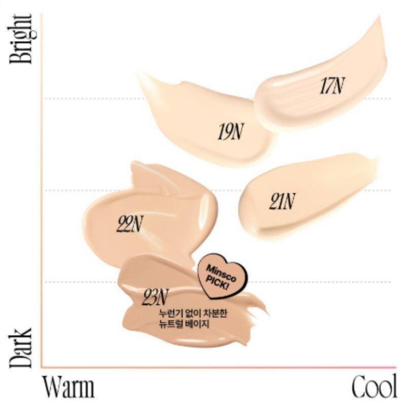 FWEE Celodenní krycí černá cushion sada (Hlavní + Náplň) – Dlouhotrvající krycí cushion make-up 5 odstínů