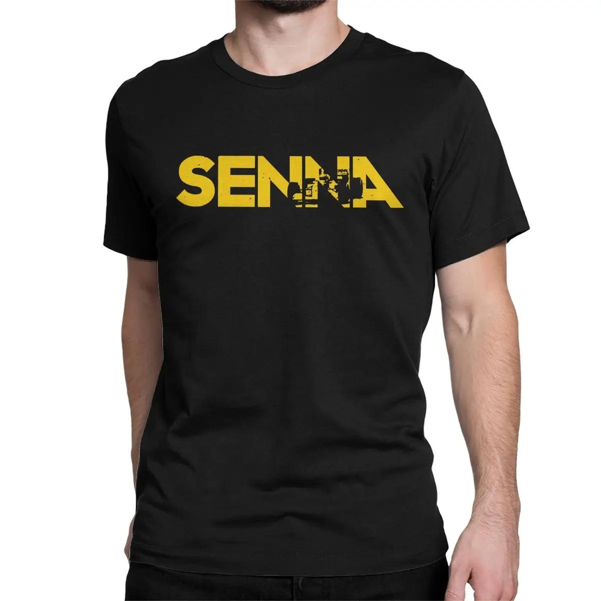 

Ayrton Senna Men s T Shirt Racing Car Hipster Tees Short Sleeve Round Neck T-Shirt Cotton S-4XL Clothes 3XL