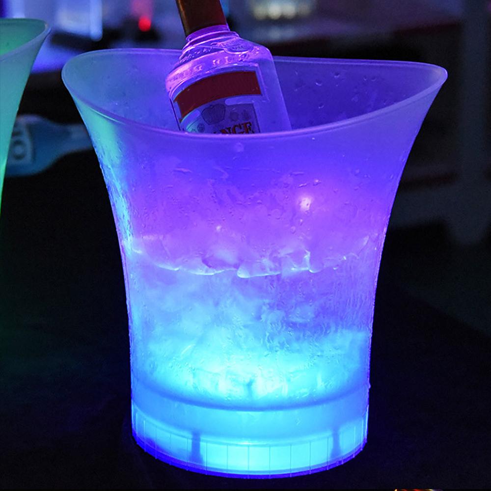 Bars Nightclubs New Waterproof Plastic LED Ice Bucket 4 Color LED Champagne Beer Bucket 5L LED Light Up Bars Night Party
