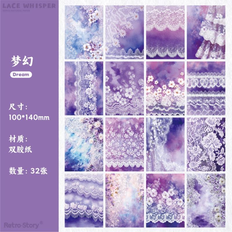 Retro Lace Self Adhesive Decorative Paper For Journal Scrapbooking Decoration