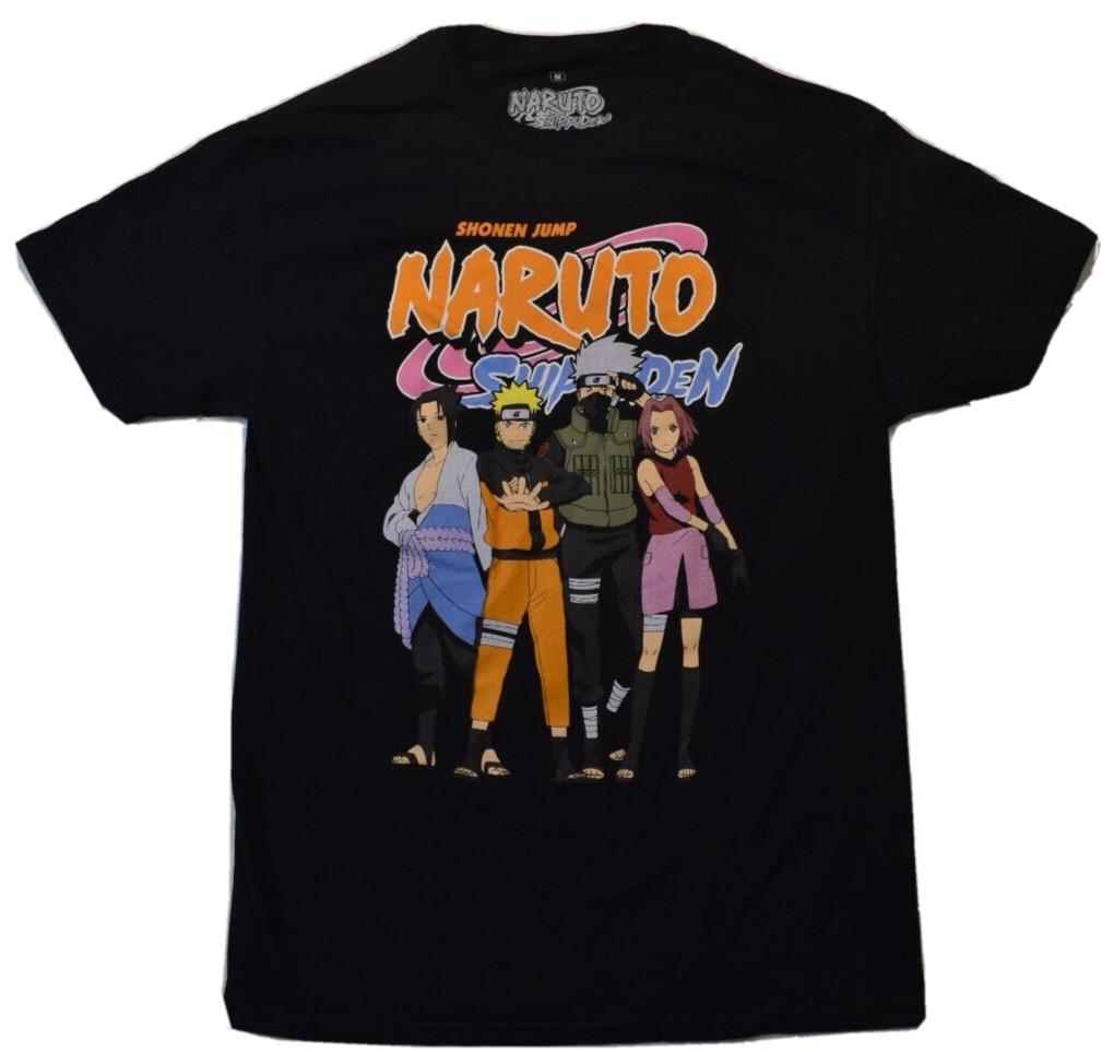 Naruto Shippuden Mens Shonen Jump Black T-shirt Size M XXXL