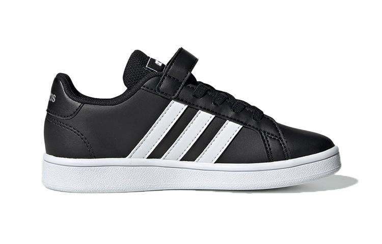 Adidas Neo GRAND COURT Breathable Low top Kids' Skateboarding Shoes Black White Kids' EF0108