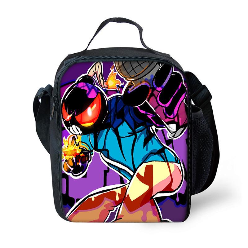 Funkin Night Friday Fnf Lunch Bags Thermal School Handbag For Kids Single Strap