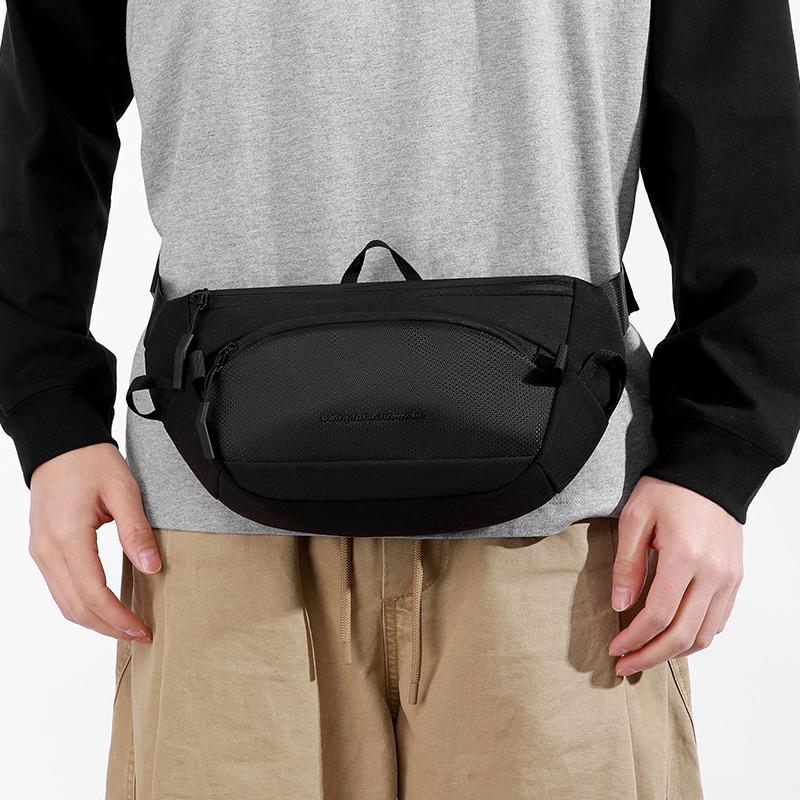 Men's Anti-theft Waist Pack Large Capacity Multi-layer Chest Bag Water Resistant Sling Shoulder Fanny Pouch for Travel Business