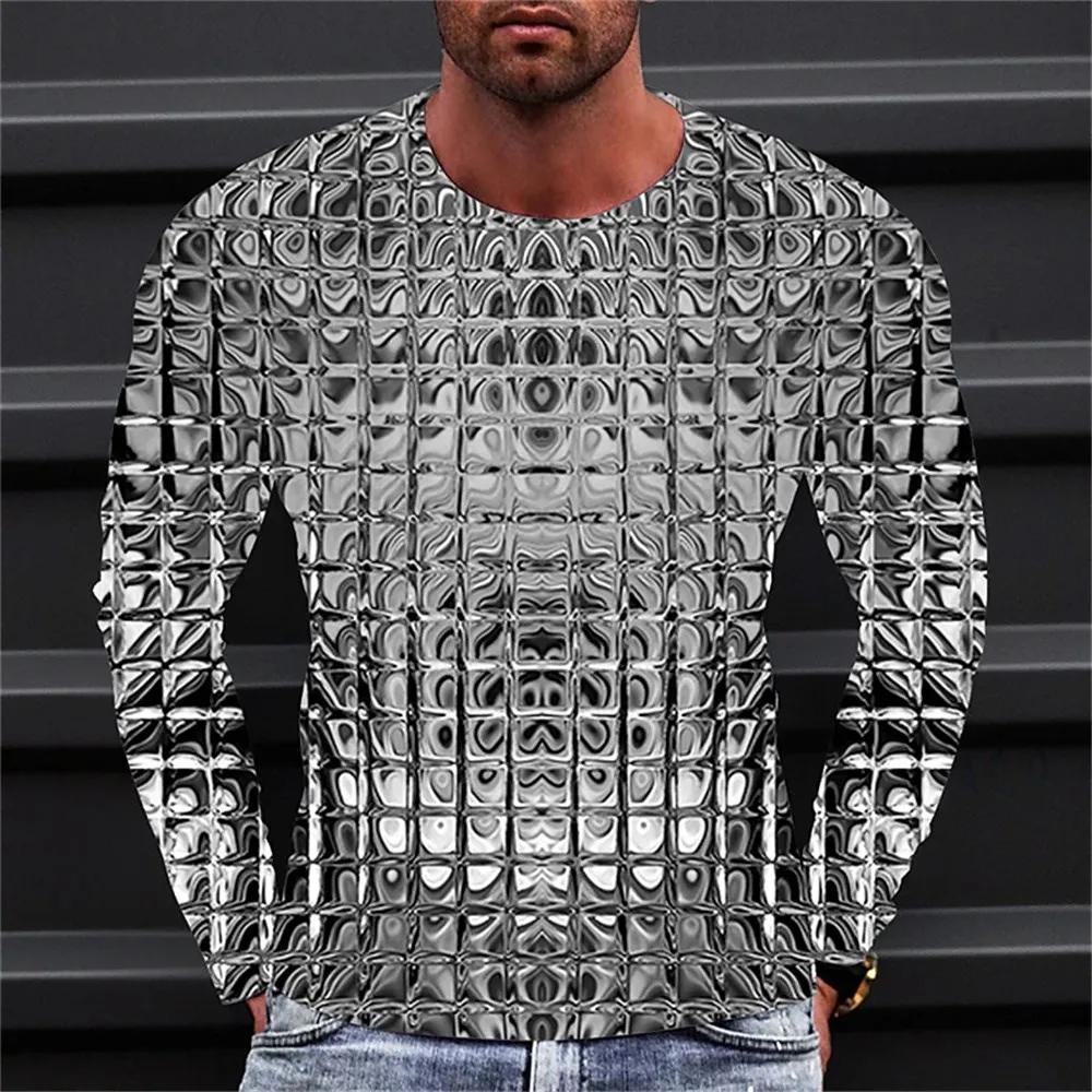 2024 Men'S Long Sleeve T-Shirts Harajuku 3d Print Graphic Men Oversized Clothing Fashion Street Tees Shirt Casual O Collar Tops