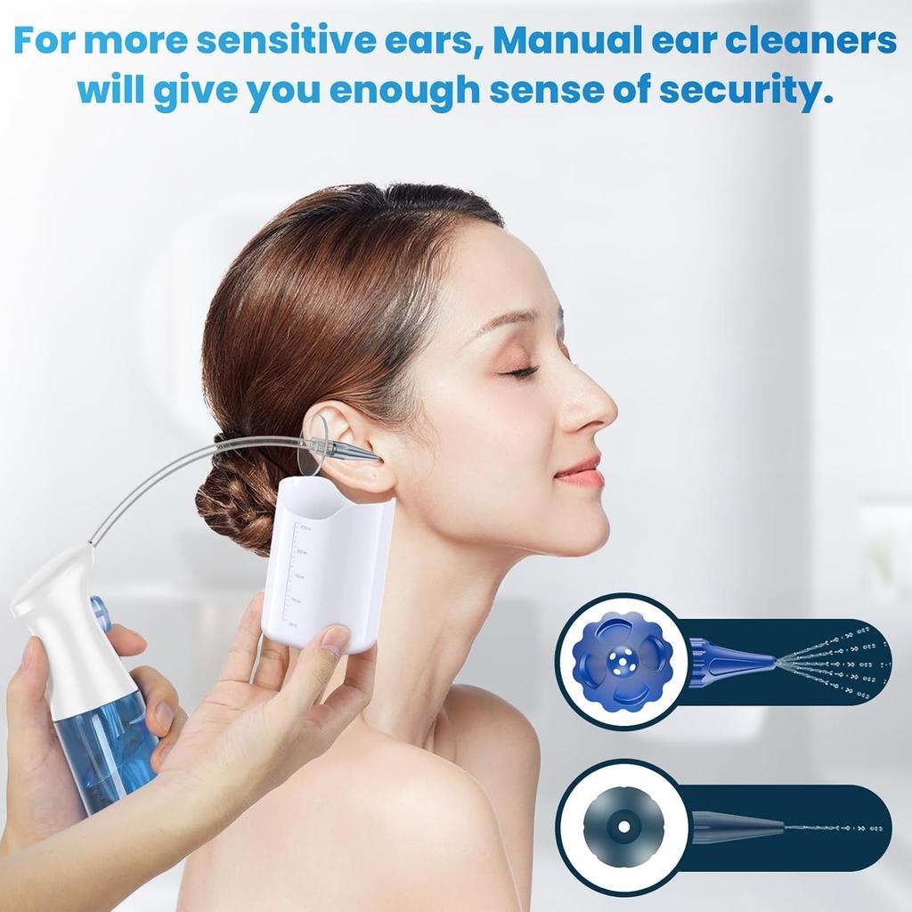 Ear Wax Removal, Ear Cleaner, Ear Wax Removal Kit, Manual Ear Irrigation Flushing System, Safe and Effective to Clean Ear Built Up Wax