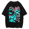 2026 Demon Slayer Tomioka Unisex Pure Cotton T-shirt 2026 Summer Anime Print Loose Casual Parent-child Short Sleeved Top
