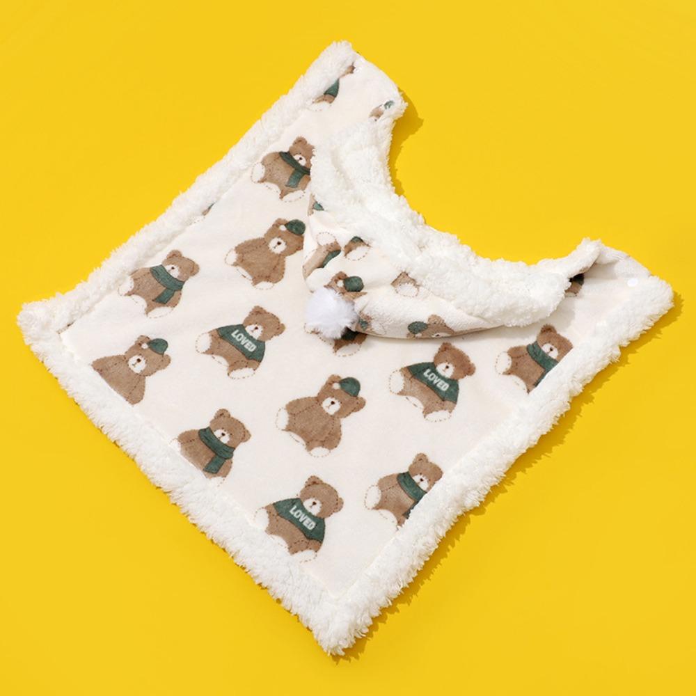 

Cartoon Pet Hoodie Cloak Warm Dog Quilt Cloak Cute Winter Pet Dog Cloak for Indoor/Outdoor M бежевый