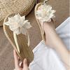Fashion Comemore Flowers Flip Flops for Women Fashion Open Toe Light Flat Bottom Casual Women Slides Indoor Outdoor Women's Beach Shoes