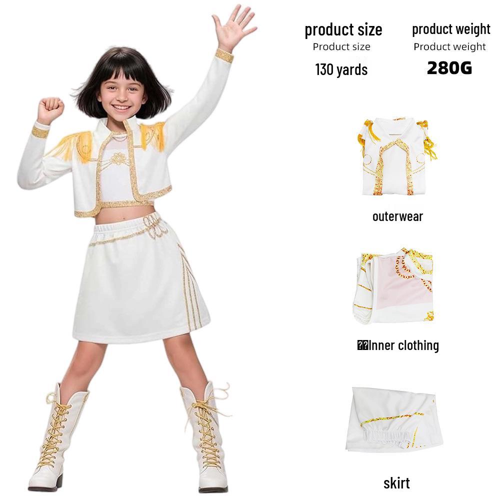 K-POP Demon Hunter Girl Group Cosplay Costume: Mira, Lumi, Zoe Children’s Attire