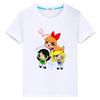 powerpuff girls print  100%Cotton Kawaii Tops anime Short pride tshirt  t shirt for kids boy 10year  y2k one piece girl clothes