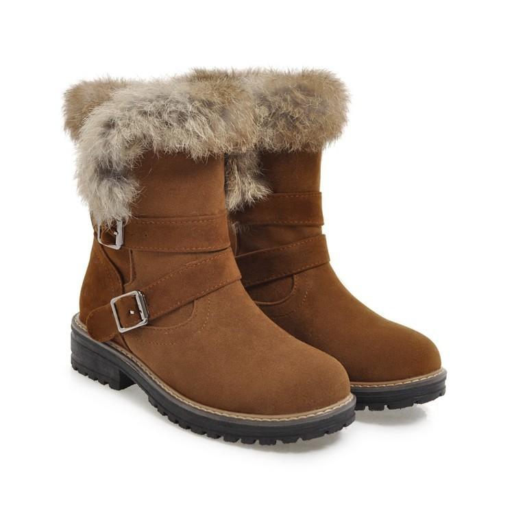 

Source Winter warm wool boots British short boots non-slip thick-soled snow boots large size 34
