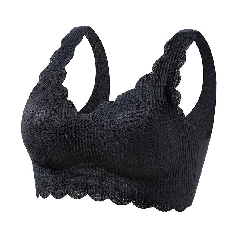

Бесследный косметический жилет типа спортивного нижнего белья, женский тонкий бюстгальтер, поддержка груди, сборка и протирание бюстгальтера большого размера 75B чёрный