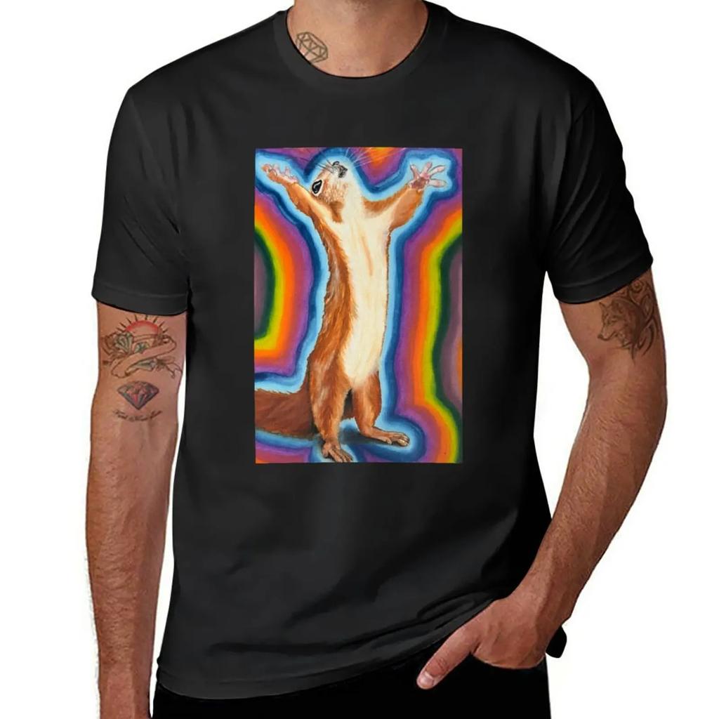 Praising Squirrel T-Shirt Blouse tees plain t shirts men
