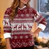 Women's Fashion Casual Long Sleeve Christmas Printed Hooded Sweatshirt