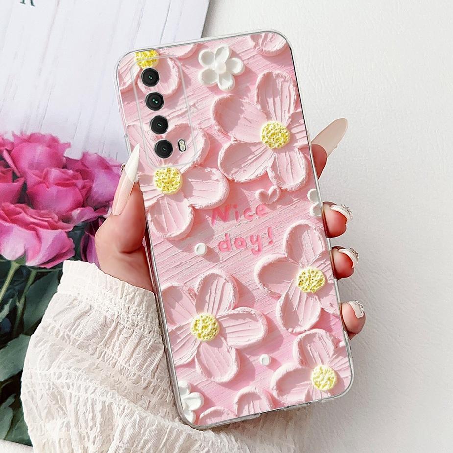 For Huawei Y7a Case PSmart 2021 Cute Cat Fashion Painted Cover Soft Slim Phone Case For Huawei P Smart 2021 Y 7a HuaweiY7a Shell