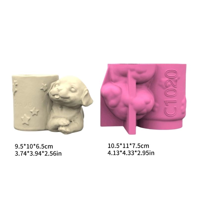 Multipurpose Dog Vase Silicone Mould Versatile Resin Cast Set for Home and Office Decoration and Jewelry Storage