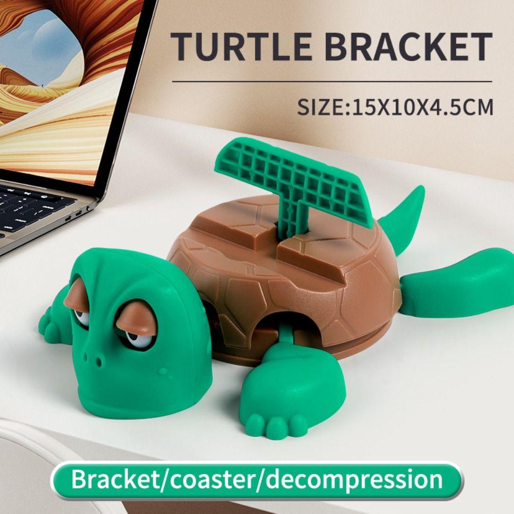 Press Turtle Cell Phone Bracket ABS Turtle Cup Pad Quirky Toys Desktop Ornaments