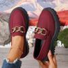 Women Loafers Leather  New Chain British Style Sneakers Women Spring Large Size Student Shoes Ladies  De Mujer