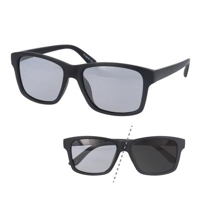 Photochromic Polarized Sunglasses for Blocks of UV Square Color Changing For Outdoor Lightweight Black Smoke [Fujita Optical] Men, 99% Rays, Shape,