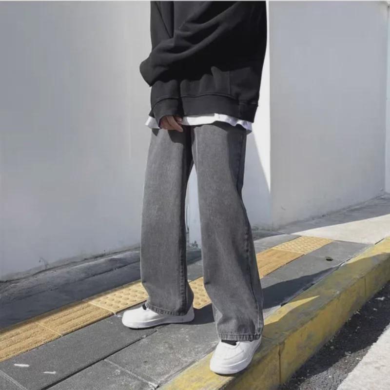 Men's Light Wide-Leg Retro Jeans: 2023 Spring/Summer Trend, Loose Mopping Style, Slim Fit.