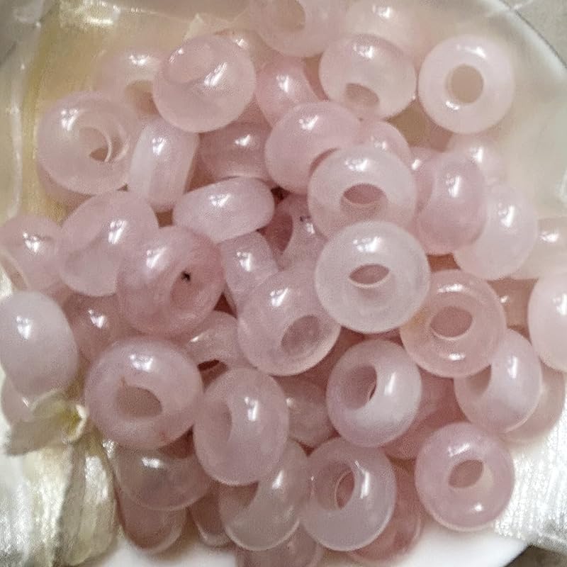 15 Pcs Natural Moonstone Large HoleLoose Stone Rondelle Beads Crystals and Healing Stones,6mm DIY-Jewelry Makings