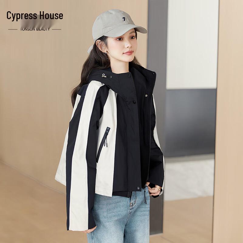 

Женская куртка реглан с капюшоном в стиле колор-блок XL