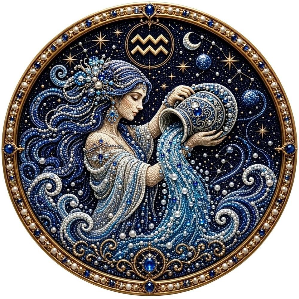 Entry-level 12 Constellation Painting Kit Round Beads DIY Craft Set Adults