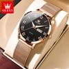 OLEVS Women's Watches Light Luxury Fashion Waterproof Stainless Steel Mesh Strap Original Quartz Wristwatch for Lady Luminous