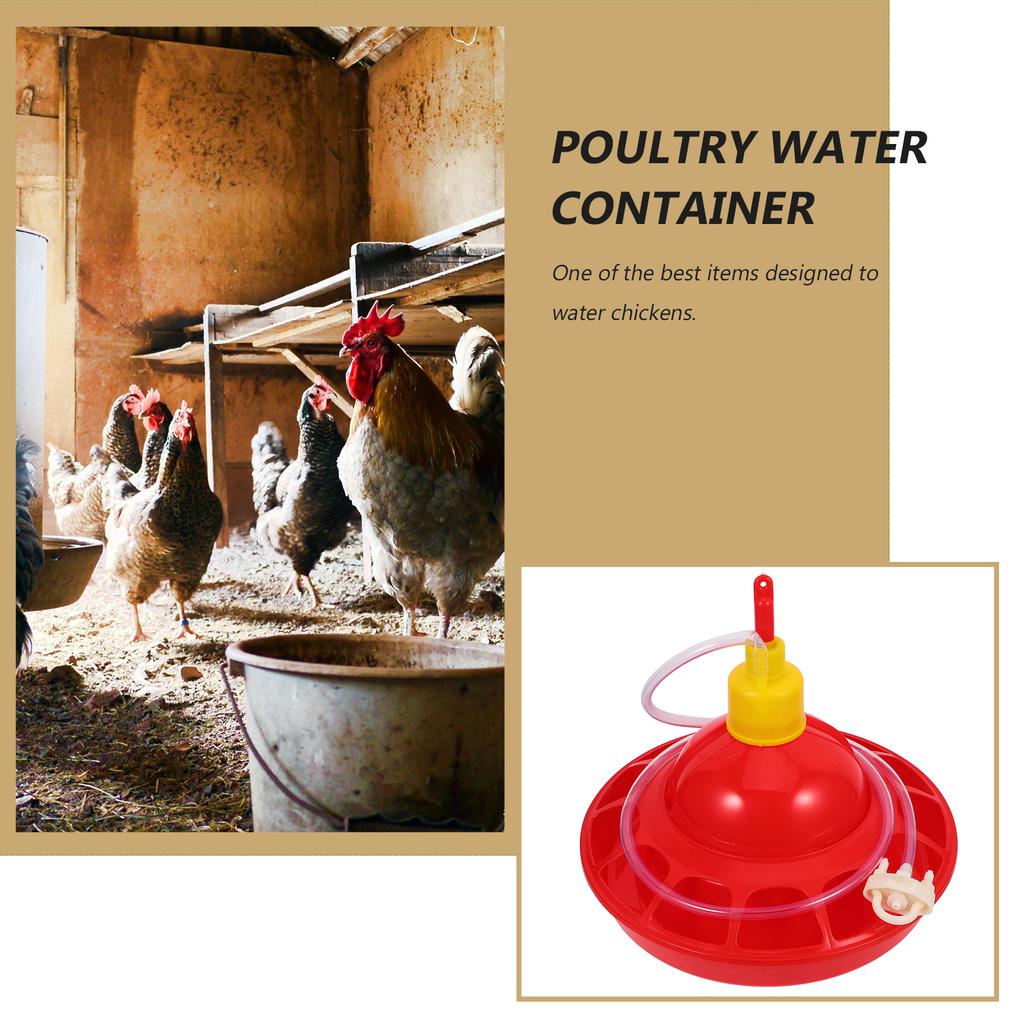 Poultry Water Automatic Chicken Farming Tool Red Holder Durable Plastic Poultry Feeder Easy Clean Pet Supplies Chick Feeder