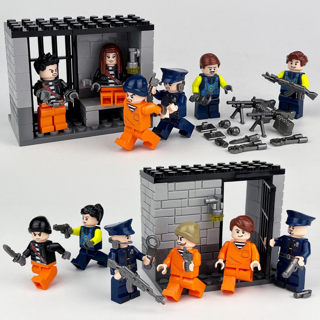 M8119 M8025 Police Hunt For Fugitive Building Block Minifigures Small Particles Pieced Toy Bags
