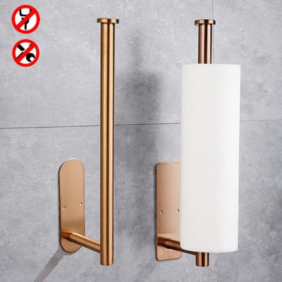 304 Edelstahl Papierhalter Klebend Wand Roségold Badezimmer Küche Toilettenpapier Handtuchhalter Taschentuchrollen Aufhänger Stange Schiene