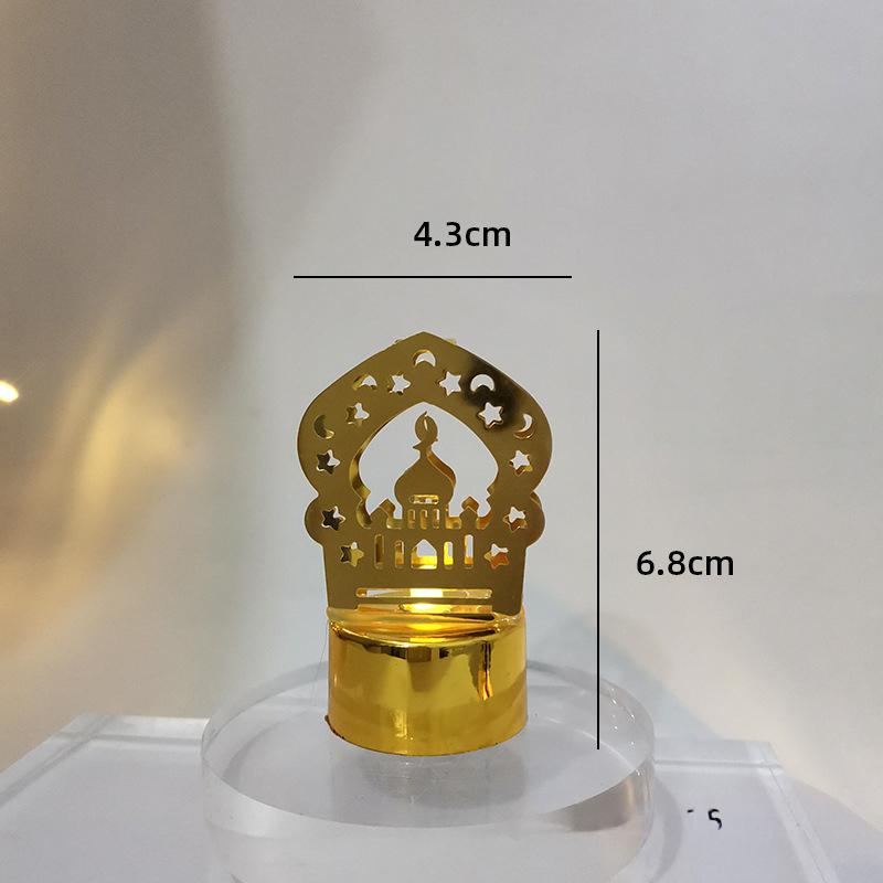 Islamische Ramadan Lampendekorationen 2026 Muslimischer Halbmond Kerze LED Lampe Stern und Mond Laternen Desktop Partyzubehör Muslimisches Geschenk