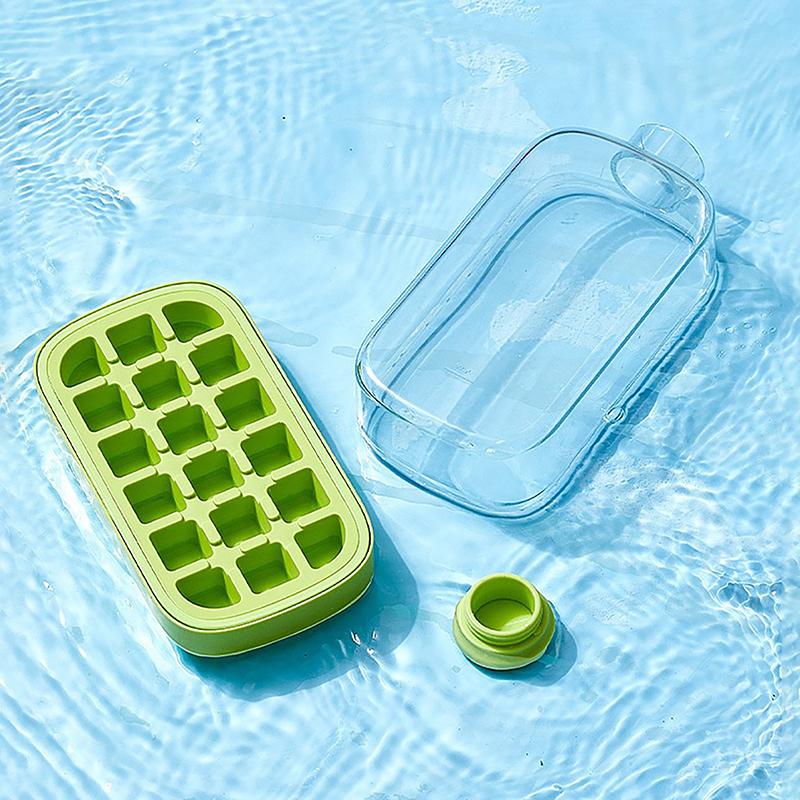 Tavă de Gheață de Vară cu Pai 2 în 1 Tavă de Gheață și Sticlă de Apă pentru Aparat de Gheață Fără Atingere Silicon Cub de Gheață Ceainic Portabil