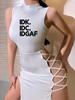 2024 Summer Sexy Tie-Up Tank Top High Slit Print Dress Collection