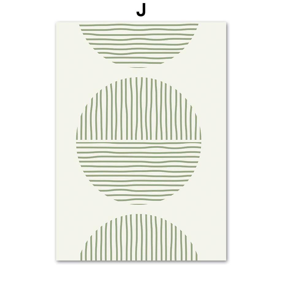 Abstract Geometric Poster Boho Leaves Arches Mid Century Modern Wall Art Print Canvas Painting Wall Pictures Living Room Decor