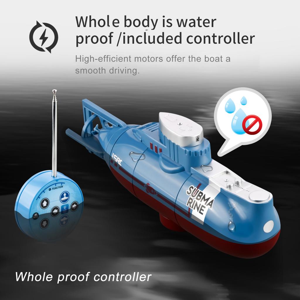 Mini Rc Boat Submarine 0.1M/s Speed Remote Control Boat Waterproof Diving Toy Simulation Model Gift for Kids Boys Girls Child