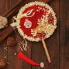 Handmade Bride Hand Held Fan Chinese Style Hanfu Fan Elegant Bride Group Fan  Dance Performance