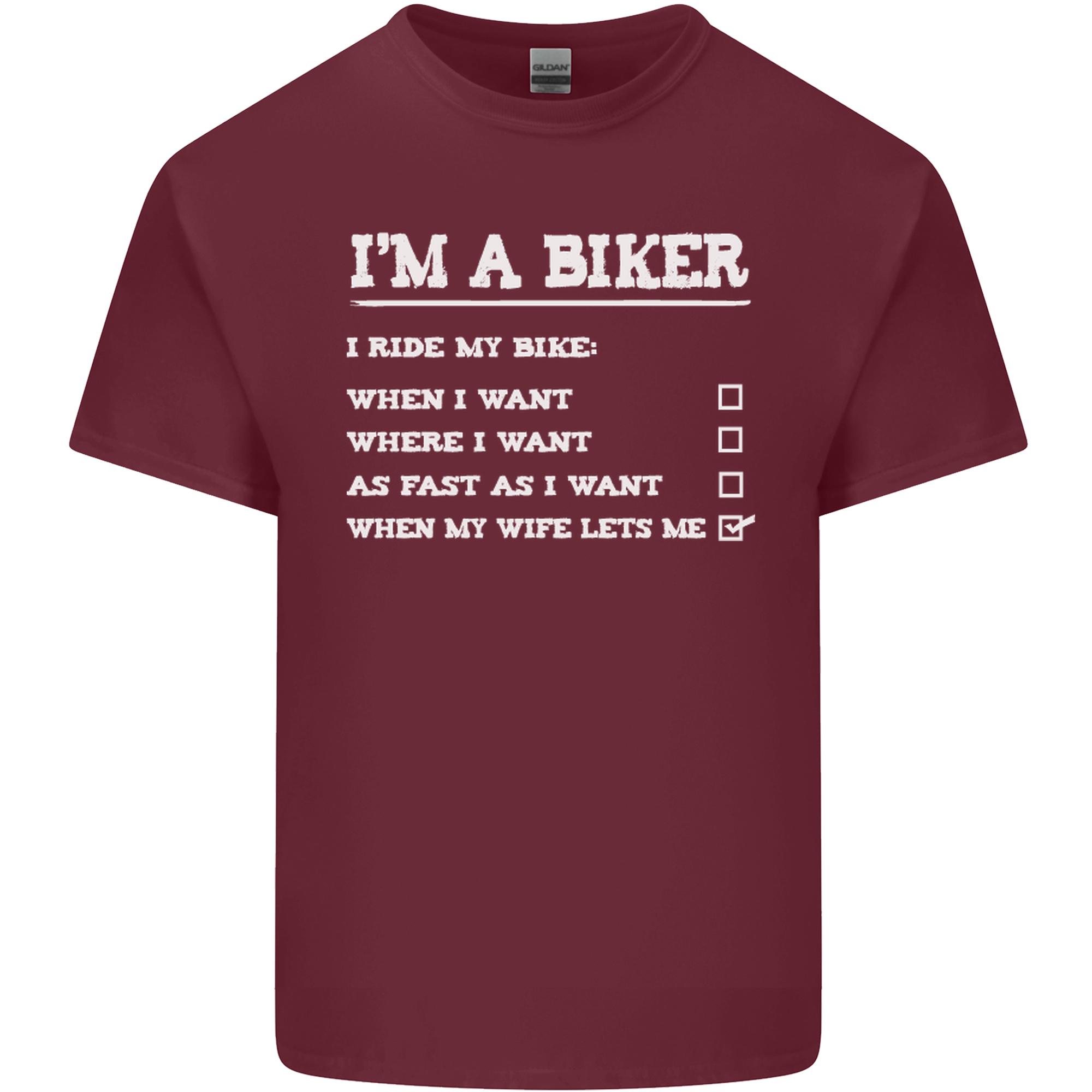 Motorbike Im a Biker When My Wife Funny Unisexs Light Cotton TShirt S