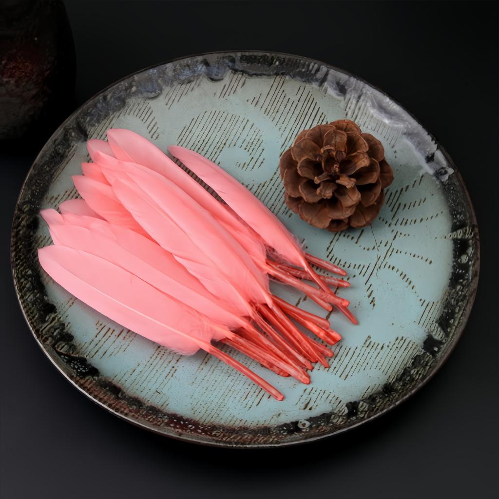 100Pcs Blue Goose Feathers 10-15cm Natural Dyed Feather for Wedding Decoration Party DIY Crafts Halloween Costume Supplies