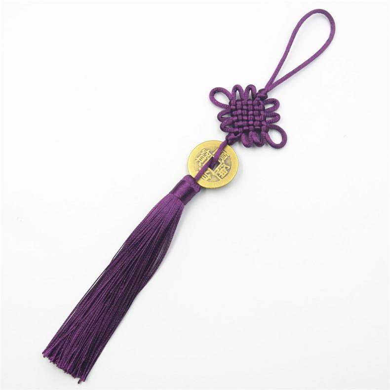 Handgefertigte Quaste im chinesischen Knotenstil Anhänger aus echter Kupfermünze Autoanhänger chinesischer Knoten dekorativ besonderes Geschenk