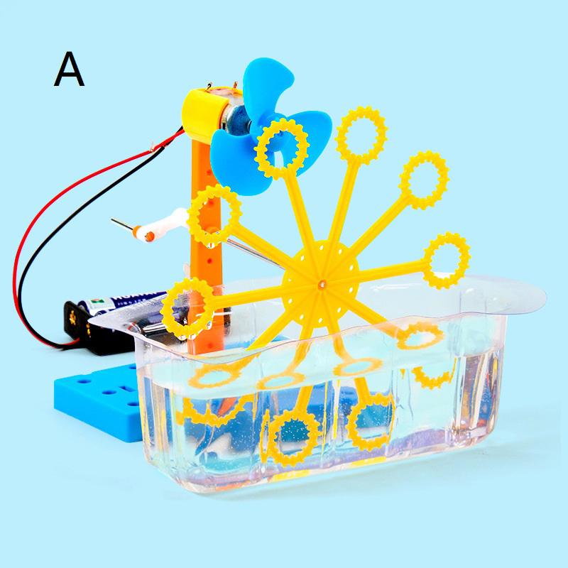 Toys Diy Bubble Machine Assembling Model Material Kits Students Educational Science Experiment Technology Toys For Children
